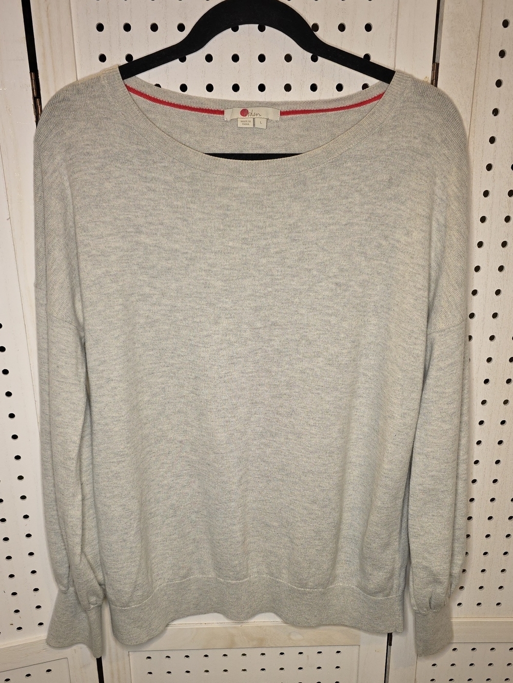 Boden Light Gray Women's Boatneck Sweater Wool Blend Large